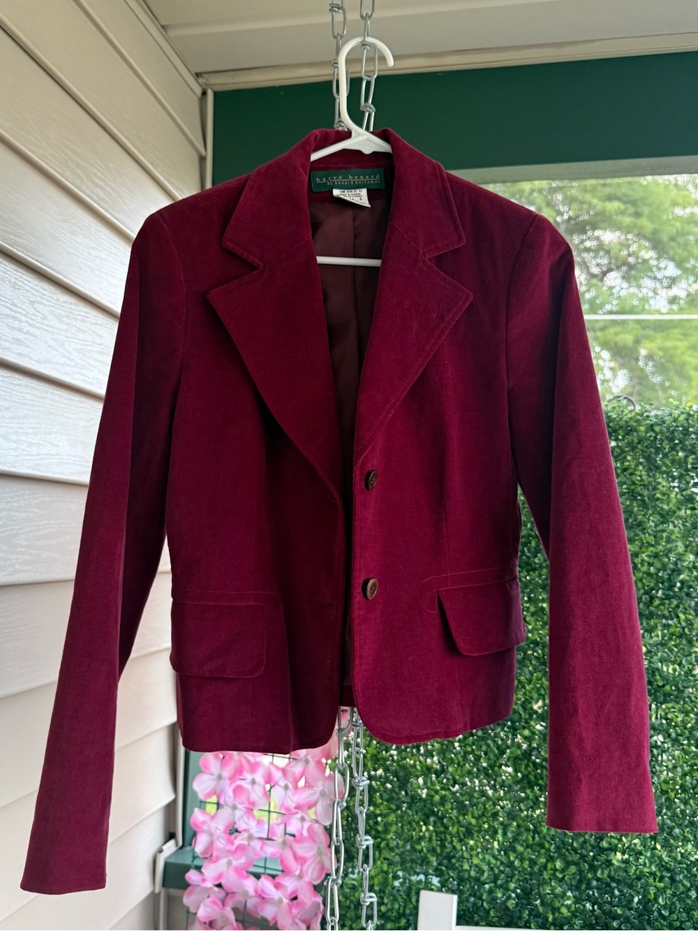 Harvé Benard Vintage Y2K Red Cotton Stretch Jacket Women’s Size 6